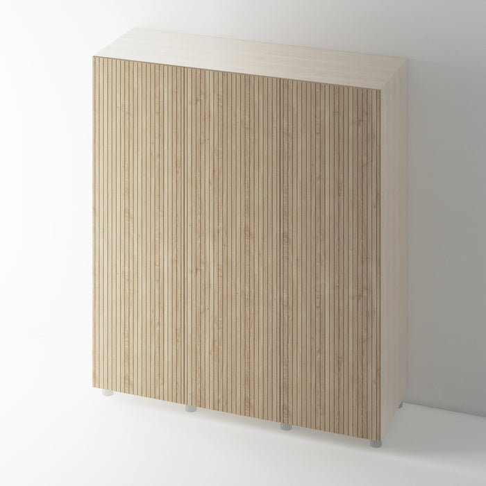 Oak Veneer Flat Grooved Wardrobe Door for IKEA PAX