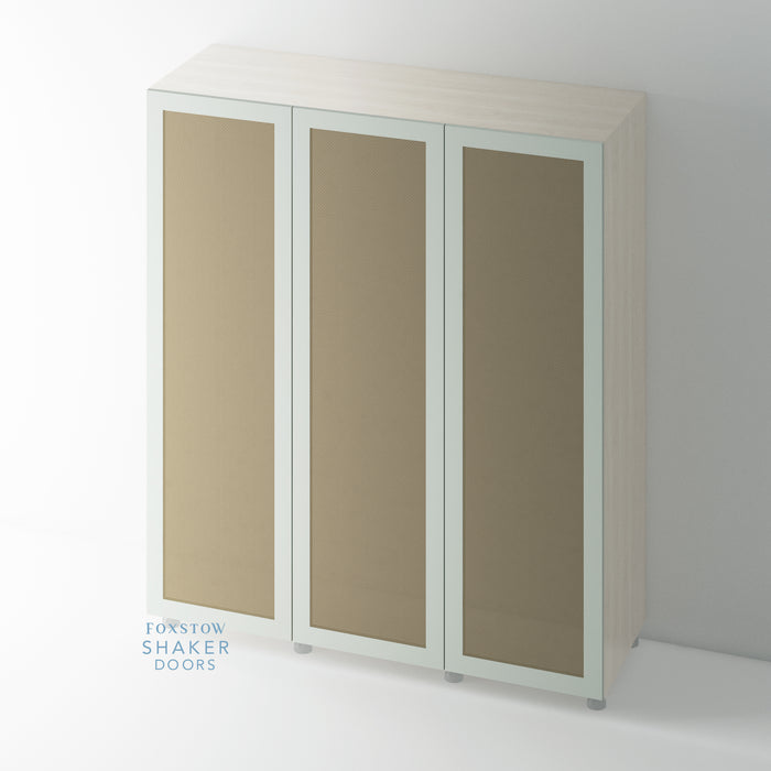 Painted, Single Panel Shaker Wardrobe Door with RATTAN