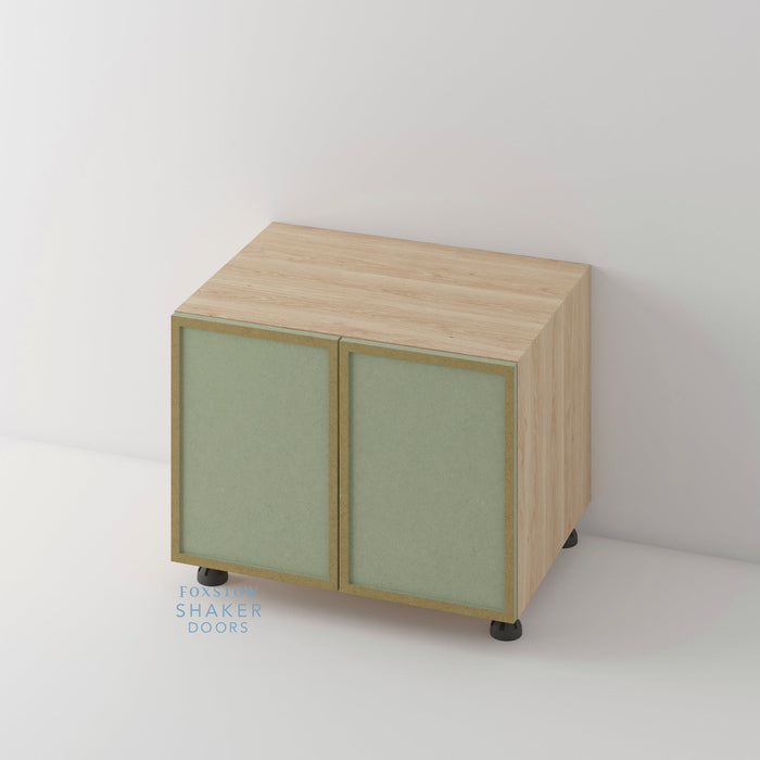 Bare, Slimline Shaker Kitchen Door and Canaletto Cabinet