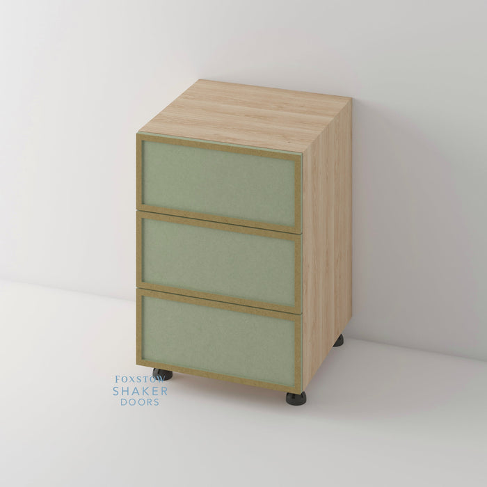 Bare, Slimline Shaker Kitchen Door and Canaletto Cabinet
