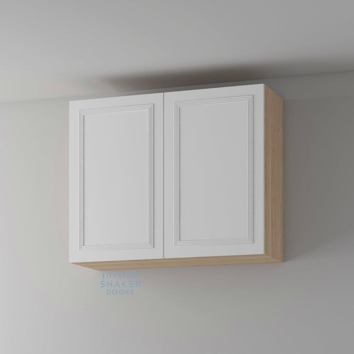 Primed, Flat Reed Moulding Kitchen Door and Hickory Cabinet