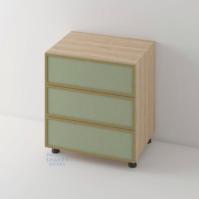 Bare, Slimline Shaker Kitchen Door and Canaletto Cabinet