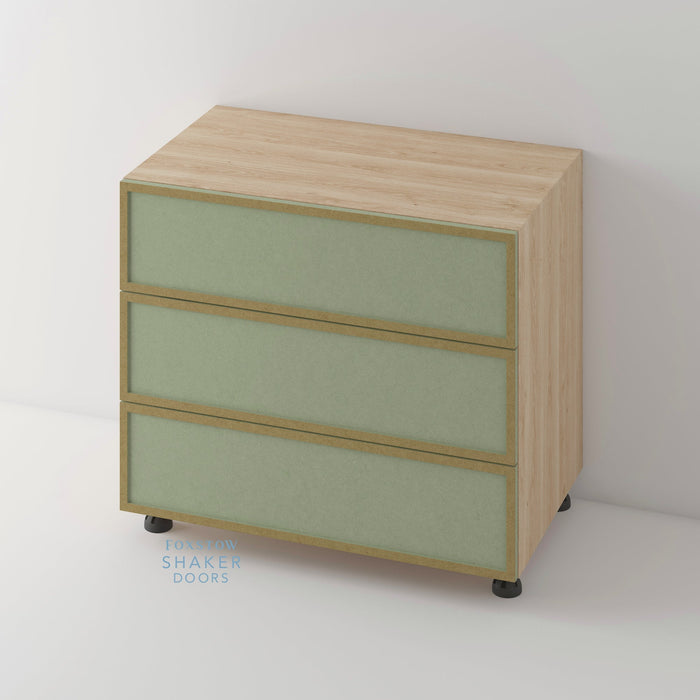Bare, Slimline Shaker Kitchen Door and Canaletto Cabinet