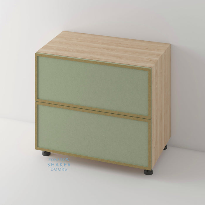Bare, Slimline Shaker Kitchen Door and Canaletto Cabinet