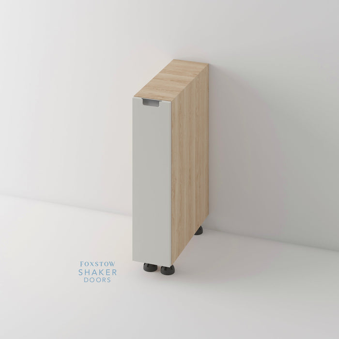 Painted, Stop J Groove Stainless Steel Insert Kitchen Door and Roble Oak Cabinet