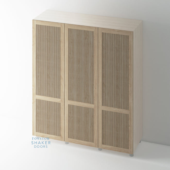 OAK, Shaker Reeded Wardrobe Door for IKEA PAX