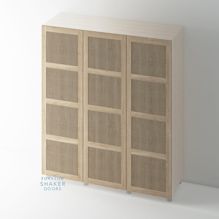 OAK, Shaker Reeded Wardrobe Door for IKEA PAX