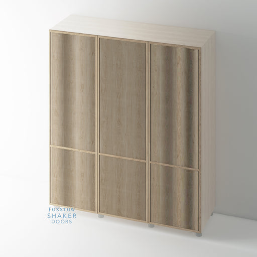 OAK, Shaker Slimline Reeded Wardrobe Doors for IKEA PAX - Foxstow