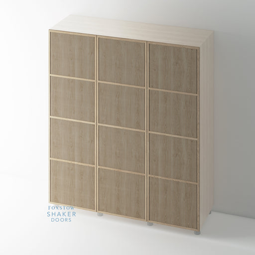 OAK, Shaker Slimline Reeded Wardrobe Doors for IKEA PAX - Foxstow