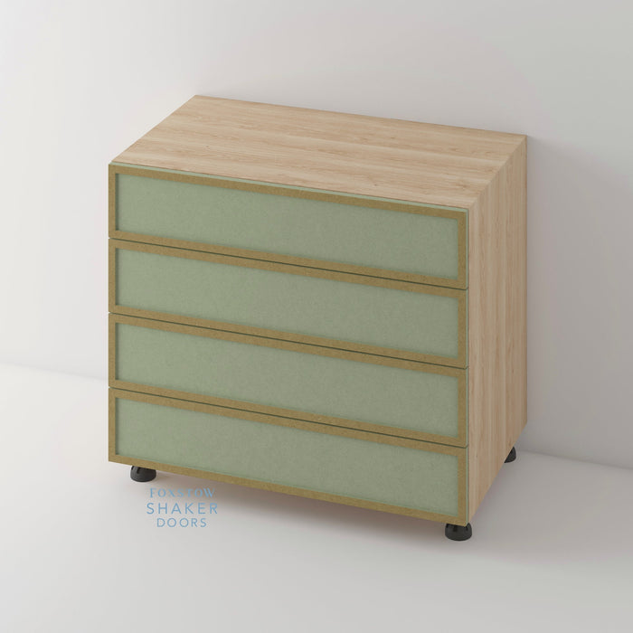 Bare, Slimline Shaker Kitchen Door and Canaletto Cabinet