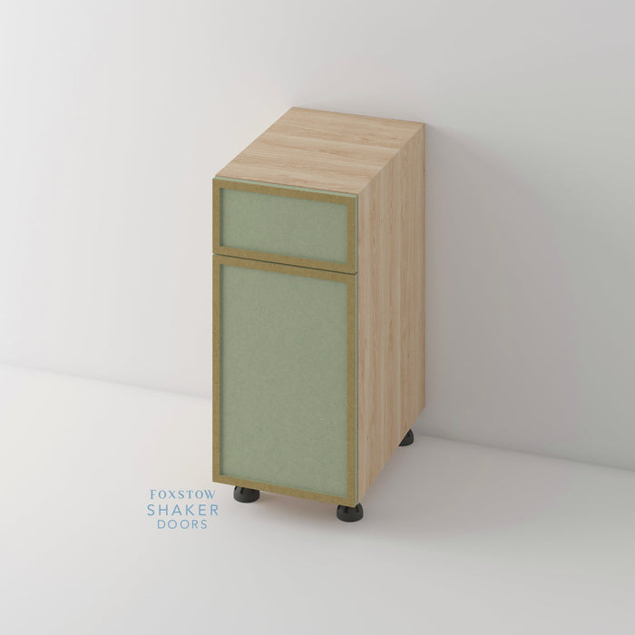 Bare, Slimline Shaker Kitchen Door and Canaletto Cabinet