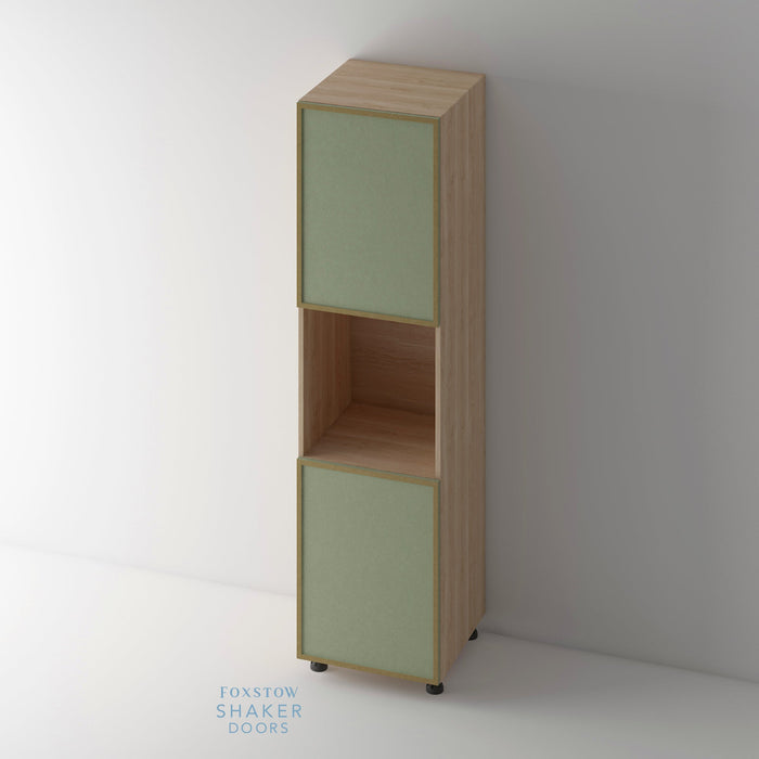 Bare, Slimline Shaker Kitchen Door and Canaletto Cabinet