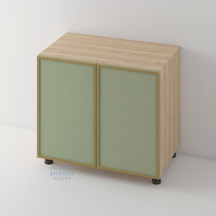Bare, Slimline Shaker Kitchen Door and Canaletto Cabinet