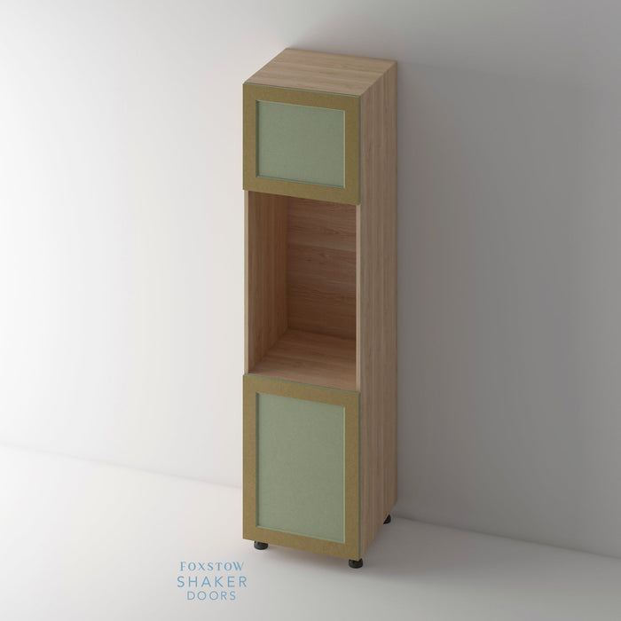 Bare, Shaker Ovolo Kitchen Door and Hickory Cabinet