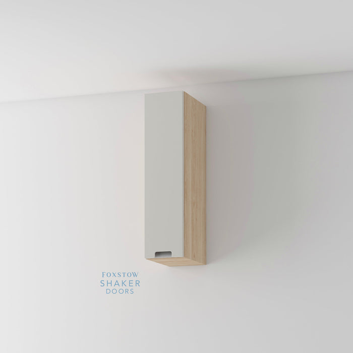 Painted, Stop J Groove Stainless Steel Insert Kitchen Door and Roble Oak Cabinet
