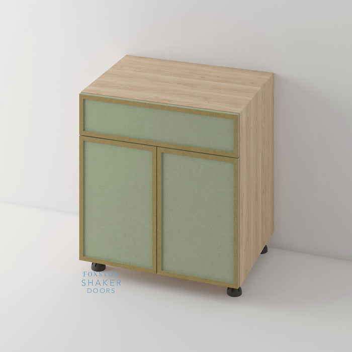 Bare, Slimline Shaker Kitchen Door and Canaletto Cabinet