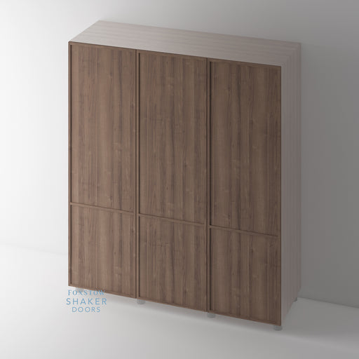2 panel walnut wardrobe door from Foxstow Shaker Doors 