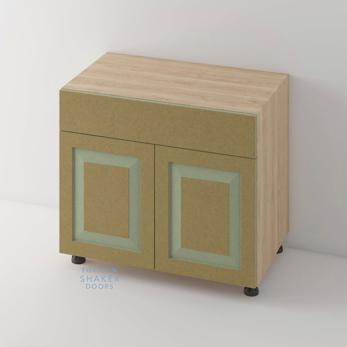 Bare, Shaker Raised Panel Kitchen Door and Siena Cabinet