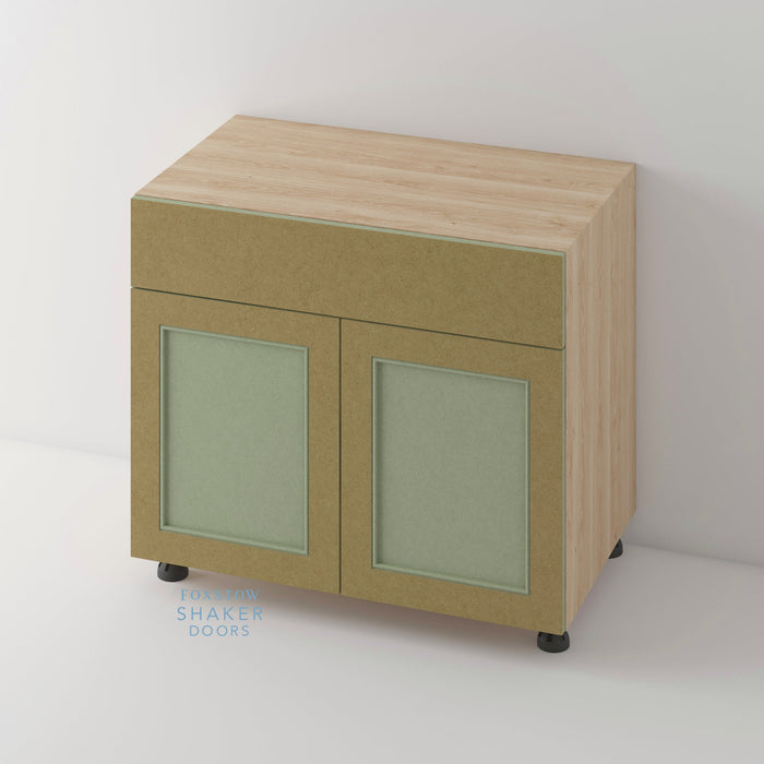 Bare, Shaker Raised Panel Kitchen Door and Siena Cabinet