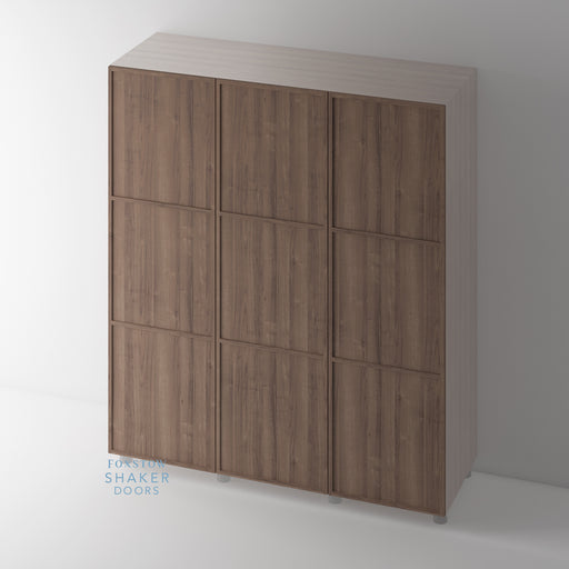 3 panel walnut wardrobe door from Foxstow Shaker Doors 
