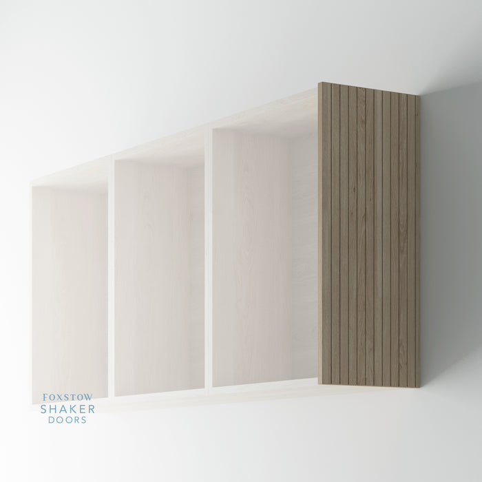 Oak Veneer Flat Grooved Clad on End Panel for IKEA METOD