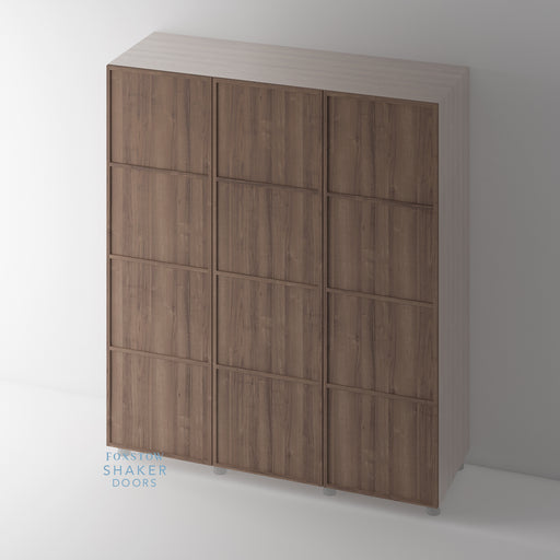 4 panel walnut wardrobe door from Foxstow Shaker Doors 