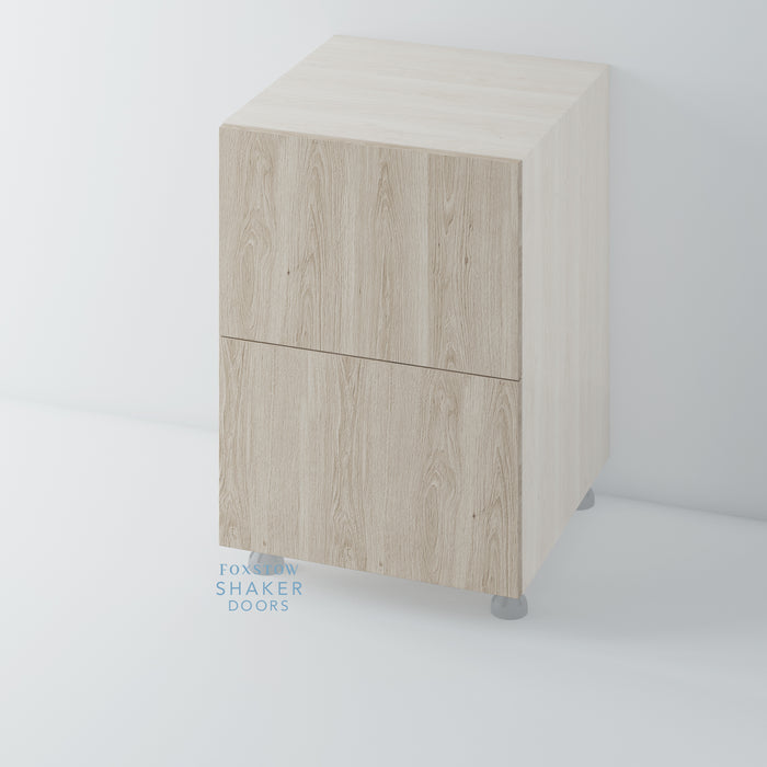 Oak Veneer Flat White Washed Kitchen Drawer for IKEA METOD