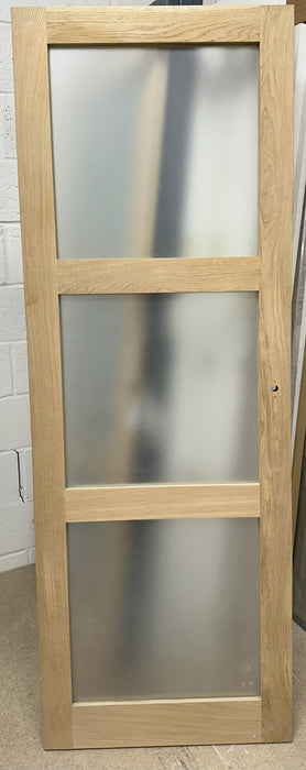 3 Panel Horizontal Glazed Oak Door