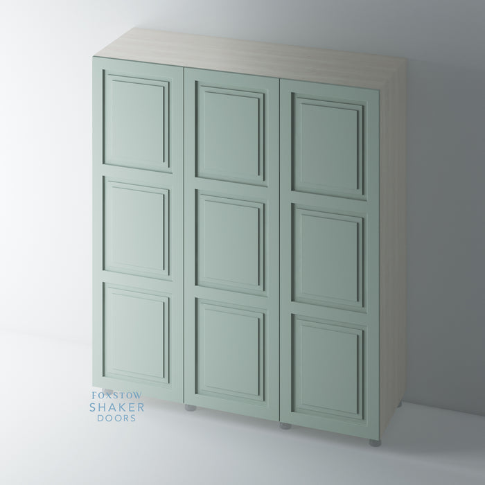 Painted, 3 Panel Stepped Panel Shaker Wardrobe Door