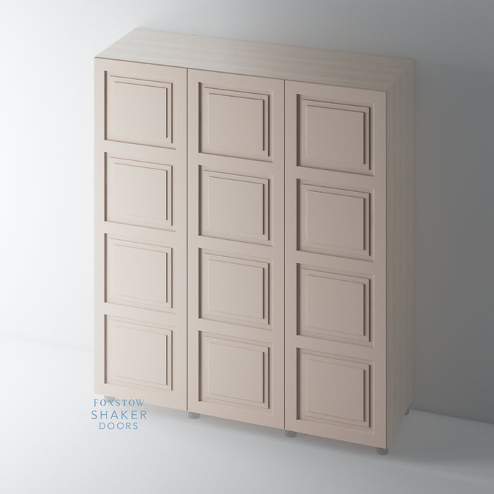 Painted, 4 Panel Stepped Panel Shaker Wardrobe Door