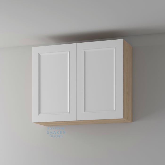 Primed, Shaker Ogee Kitchen Door and Natural Oak Cabinet