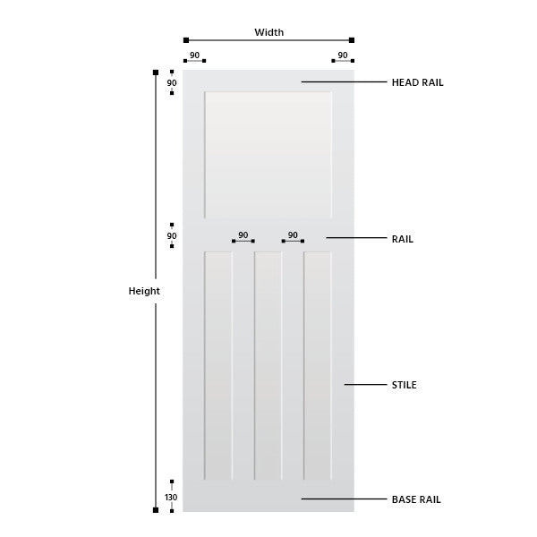 1930's Primed Hardwood Door