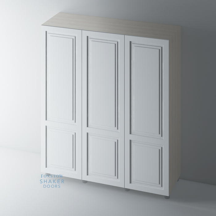 Primed, 2 Panel Stepped Panel Shaker Wardrobe Door