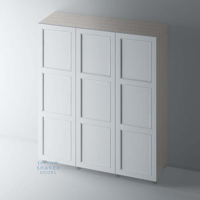 Primed 3 Panel Shaker Staff Bead Wardrobe for IKEA PAX