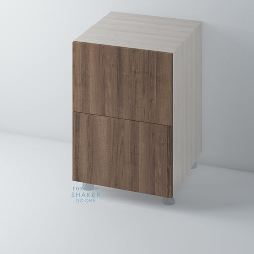 Walnut Veneer Flat Kitchen Drawers