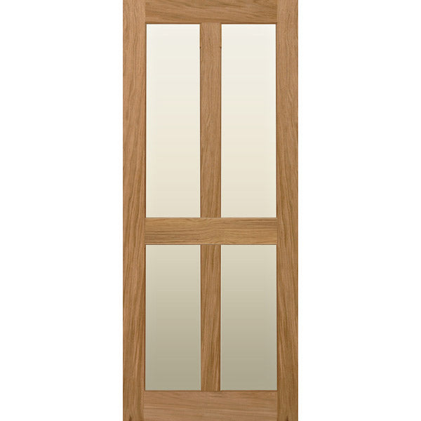 Solid Oak with glazed 4 panel internal door