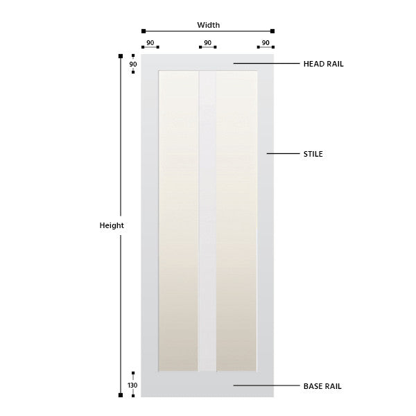 Glazed 2 Vertical Panel Hardwood Shaker Door