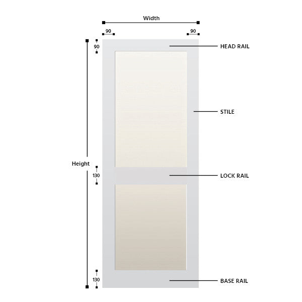 Glazed 2 Panel Hardwood Shaker Door