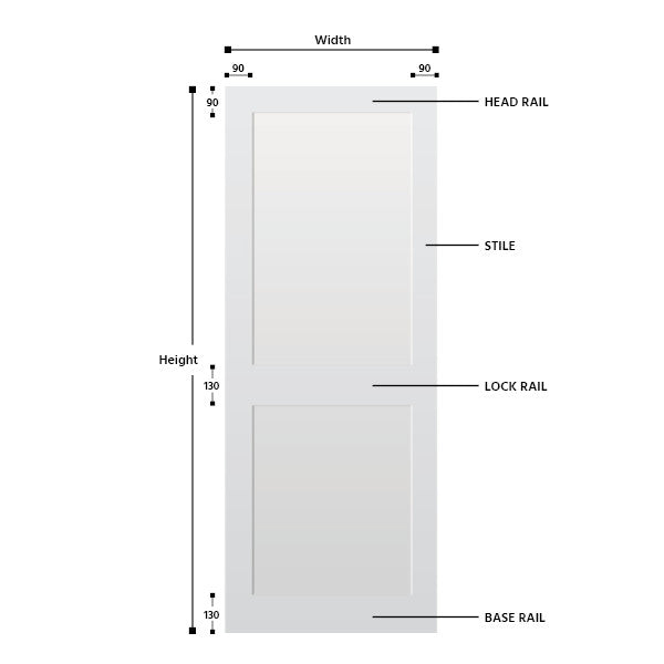 2 Panel Primed Hardwood Shaker Door