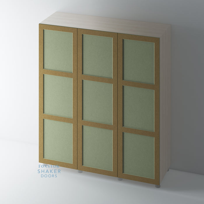 Bare, 3 Panel Shaker Wardrobe Door with OVOLO Mouldings