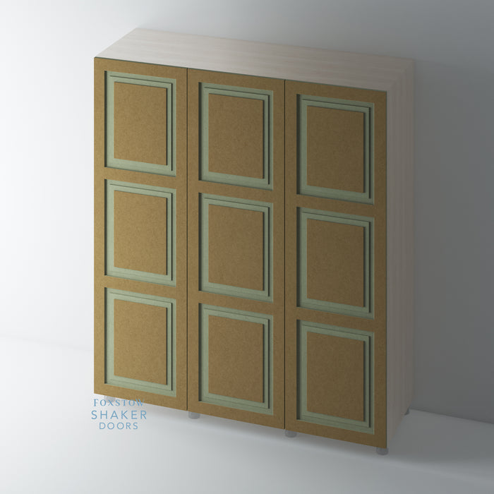 Bare, 3 Panel Stepped Panel Shaker Wardrobe Door