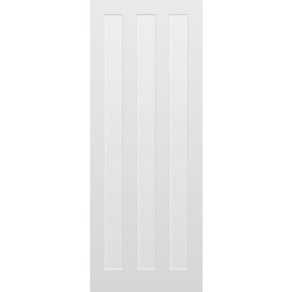 3 Panel Vertical Primed Hardwood Door