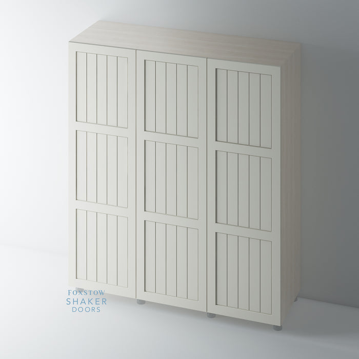 Painted 3 Panel Shaker Tongue & Groove Panel Wardrobe for IKEA PAX