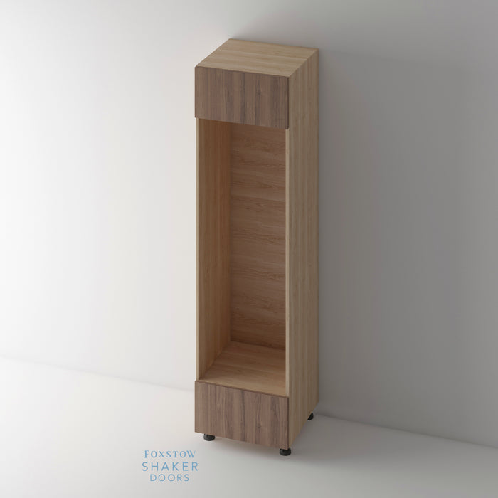 Walnut, Flat Panel Kitchen Door and Natural Oak Cabinet