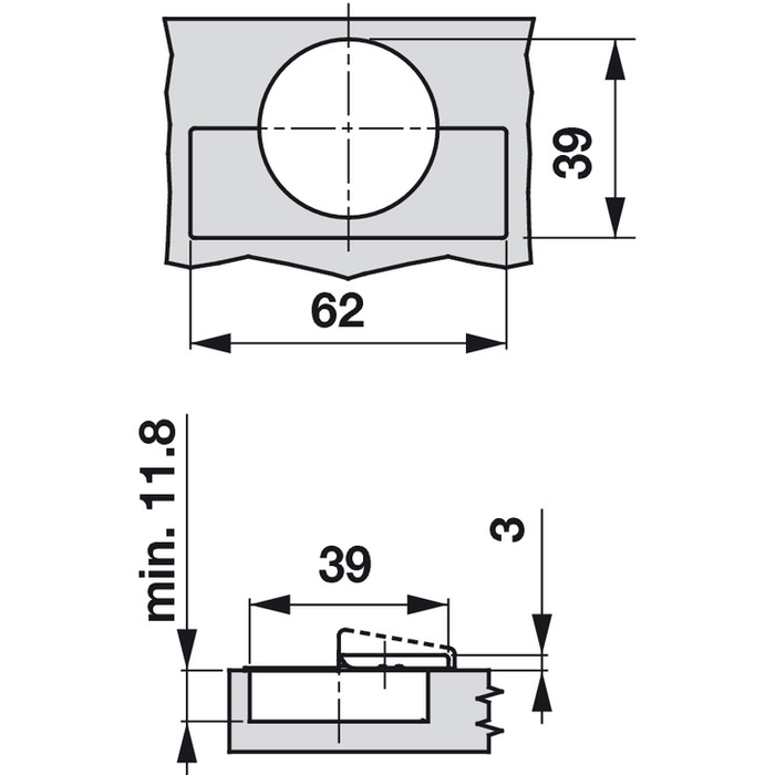 Concealed Cup Hinge, Pie-Cut Corner Hinge, with Full-Cup Drill Hole, Tiomos Pcc