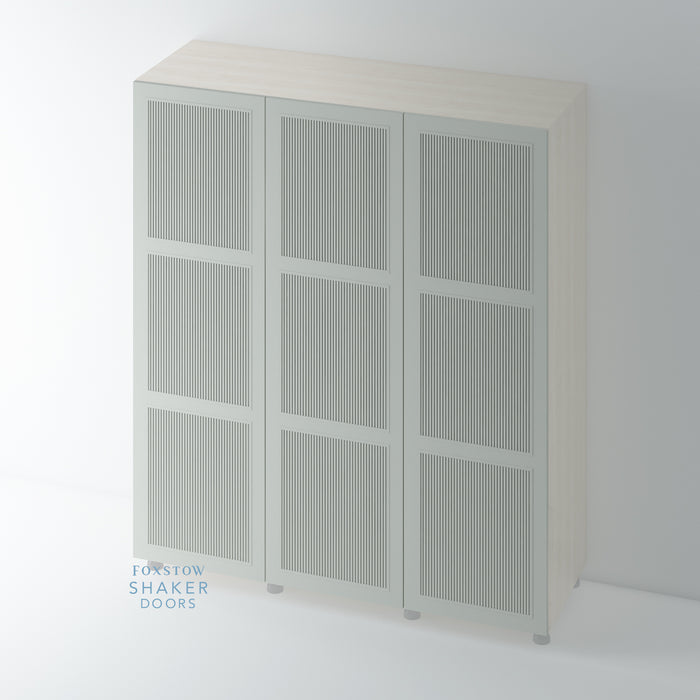 Painted, 3 Panel Reeded Shaker Wardrobe Door