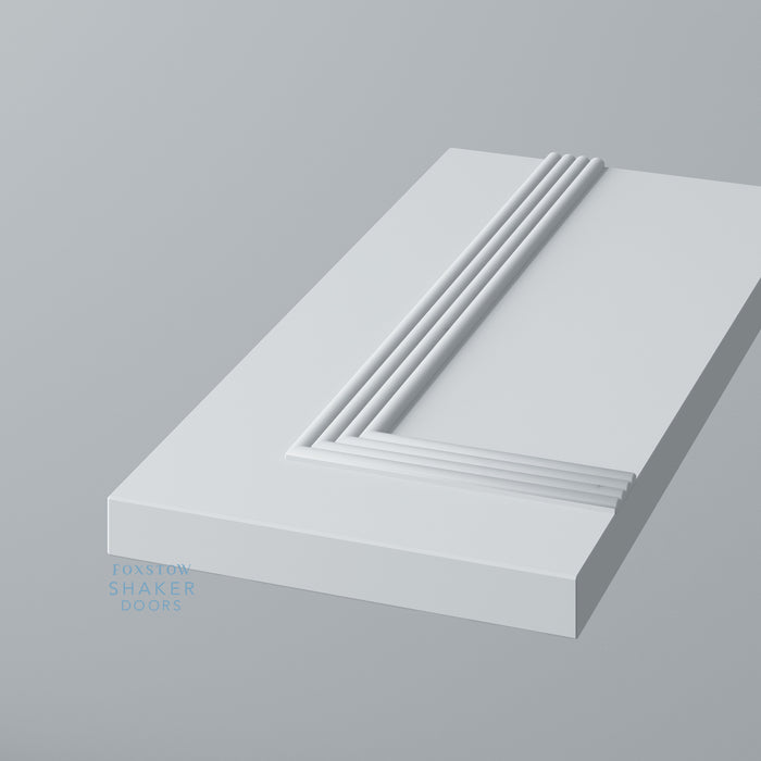 Moulding Details for Primed, Flat Shaker Wardrobe Door with Reed Mouldings